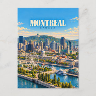 Carte Postale Montréal Canada Art de Voyage Rétro