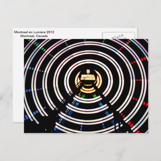 Carte Postale Montréal en Lumière Ferris Wheel (Devant / Derrière)