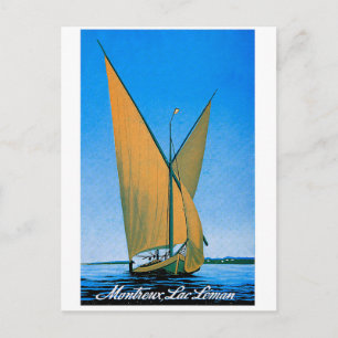 Carte Postale Montreux, lac Genève, Suisse, voyage vintage