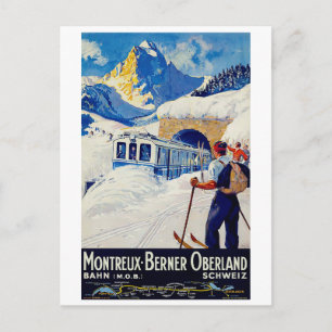 Carte Postale Montreux, ligne du Berner Oberland, Suisse