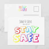 Carte Postale Montrez Votre Attention, Couleur Arc-en-ciel Reste (Devant / Derrière)