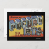 Carte Postale Monts Pocono - Scènes de grandes lettres (Devant / Derrière)