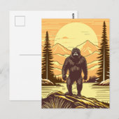 Carte Postale Monts Retro Bigfoot Vintage Sasquatch (Devant / Derrière)
