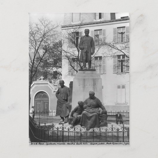 Carte Postale Monument à Emile Zola (Devant)