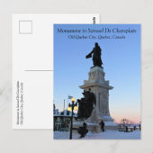 Carte Postale Monument à Samuel De Champlain, Québec, Canada (Devant / Derrière)
