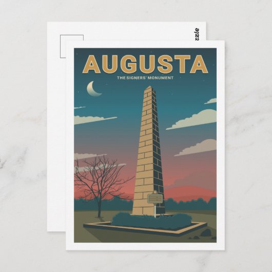 Carte Postale Monument Augusta Illustration d'un lieu de voyage (Devant / Derrière)