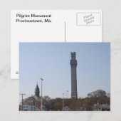 Carte Postale Monument aux pèlerins - Provincetown, Ma. (Devant / Derrière)