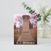 Carte Postale Monument Borden, Fall River, MA - A.J. Borden (Debout devant)