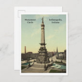 Carte Postale Monument Circle à Indianapolis, Indiana (Devant / Derrière)