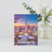 Carte Postale Monument Circle - Centre-ville d'Indianapolis, Ind (Debout devant)