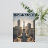 Carte Postale Monument Circle Indiana Indianapolis (Debout devant)