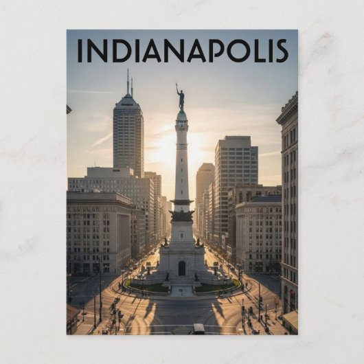 Carte Postale Monument Circle Indiana Indianapolis (Devant)