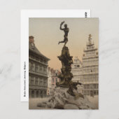 Carte Postale Monument de Brabo, Anvers, Belgique (Devant / Derrière)