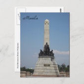 Carte Postale monument de manila rizal (Devant / Derrière)
