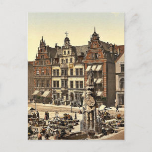 Carte Postale Monument de Roland, Brême, Allemagne rare Photochr