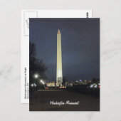 Carte Postale Monument de Washington à la nuit 001 (Devant / Derrière)