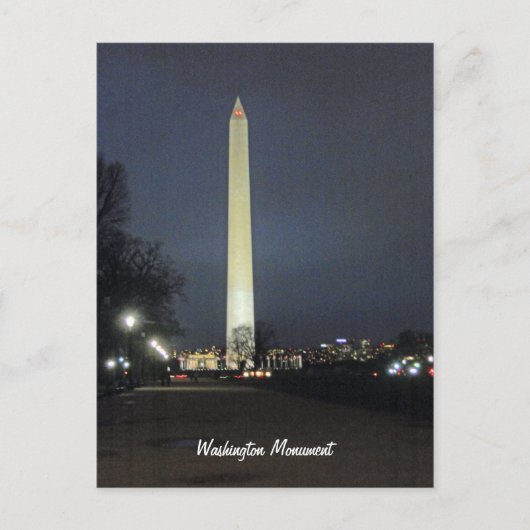 Carte Postale Monument de Washington à la nuit 001 (Devant)