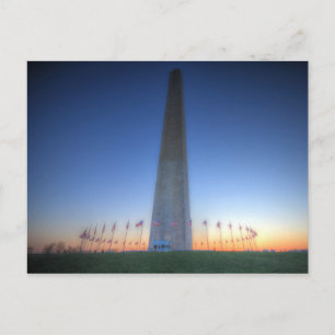 Carte Postale Monument de Washington avec coucher de soleil oran