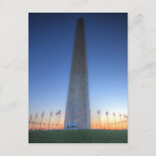 Carte Postale Monument de Washington avec coucher de soleil oran