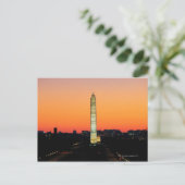 Carte Postale Monument de Washington en restauration au coucher (Debout devant)