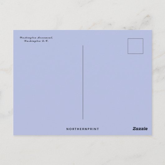Carte Postale Monument de Washington Washington D.C. (Dos)