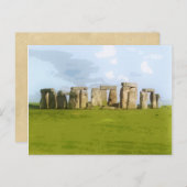 Carte Postale Monument du cercle de pierre de Stonehenge (Devant / Derrière)