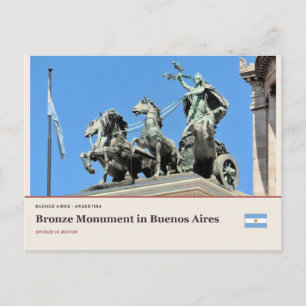 Carte Postale Monument en bronze à Buenos Aires