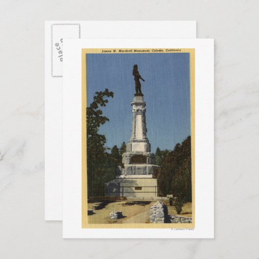 Carte Postale Monument James W. Marshall vue # 2 (Devant / Derrière)