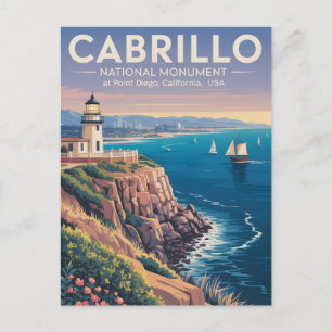 Carte Postale Monument national Cabrillo Art vintage de San Di