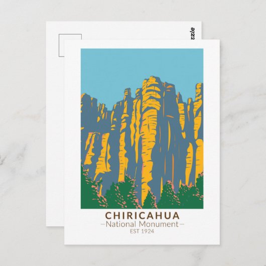 Carte Postale Monument national de Chiricahua cheminées des fées (Devant / Derrière)