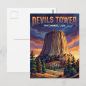 Carte Postale Monument national de Devils Tower États-Unis (Devant / Derrière)