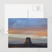 Carte Postale Monument national de Devils Tower, tempête au couc (Devant / Derrière)