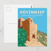 Carte Postale Monument national de Hovenweep Vintage (Devant / Derrière)