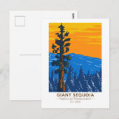 Carte Postale Monument national de la séquoia géante Californie  (Devant / Derrière)