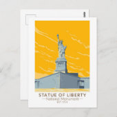 Carte Postale Monument national de la statue de la Liberté Vinta (Devant / Derrière)