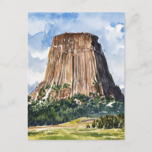 Carte Postale Monument national de la tour Devils Aquarelle (Devant)