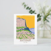 Carte Postale Monument national de Scotts Bluff Nebraska Vintage (Debout devant)