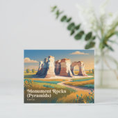 Carte Postale Monument Rocks (Pyramides) Kansas (Debout devant)