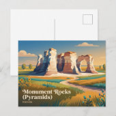 Carte Postale Monument Rocks (Pyramides) Kansas (Devant / Derrière)