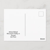 Carte Postale Monument Valley à Sunset, (Dos)