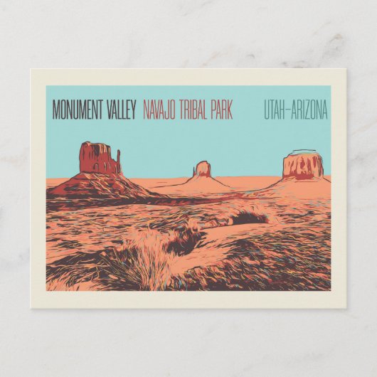 Carte Postale Monument Valley, Navajo Tribal Park Utah, Arizona (Devant)