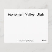 Carte postale Monument Valley Utah (Dos)