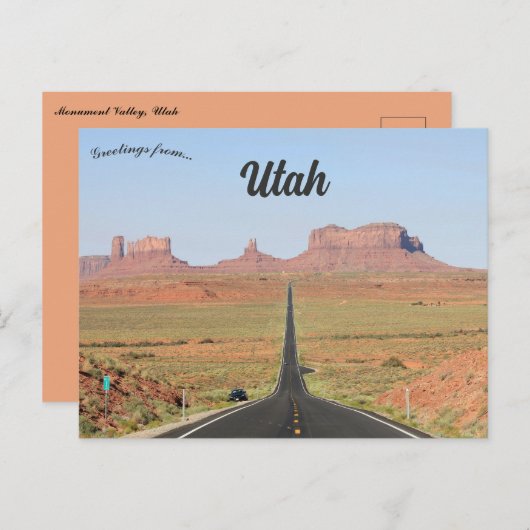 Carte Postale Monument Valley Utah (Devant / Derrière)