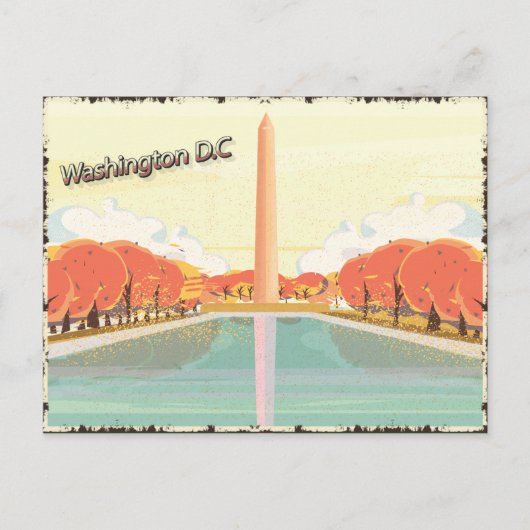 Carte Postale Monument vintage de Washington D.C. (Devant)