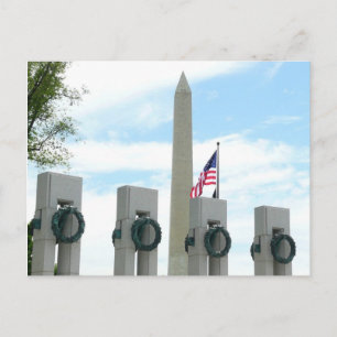 Carte Postale Monument Washington et mémorial de la Seconde Guer