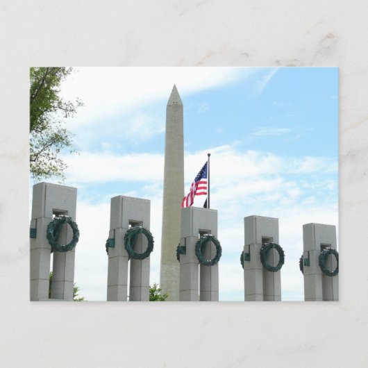 Carte Postale Monument Washington et mémorial de la Seconde Guer (Devant)