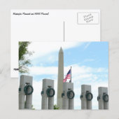 Carte Postale Monument Washington et mémorial de la Seconde Guer (Devant / Derrière)