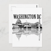 Carte Postale Monuments de Washington Dc sur la ligne d'horizon (Devant / Derrière)