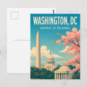 Carte Postale Monuments du Capitole de Washington DC Skyline (Devant / Derrière)