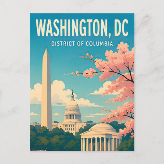 Carte Postale Monuments du Capitole de Washington DC Skyline (Devant)